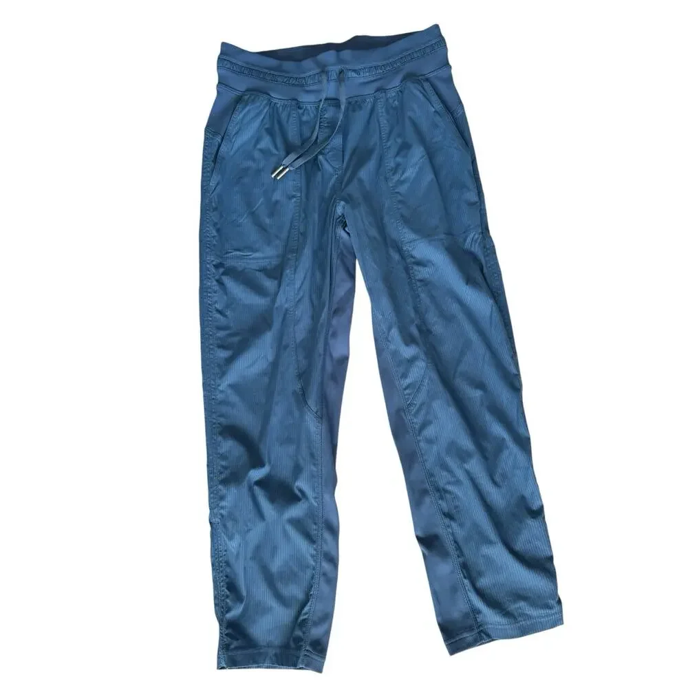 Lululemon Dance Studio Mid Rise Crop Jogger Pants 6 Blue Drawstring #NE178